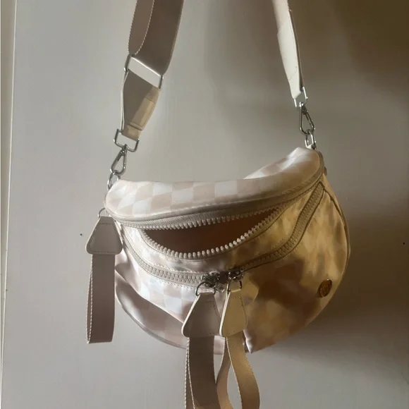Source Unknown Beige Checkered Crossbody Bag - Picture 5 of 5